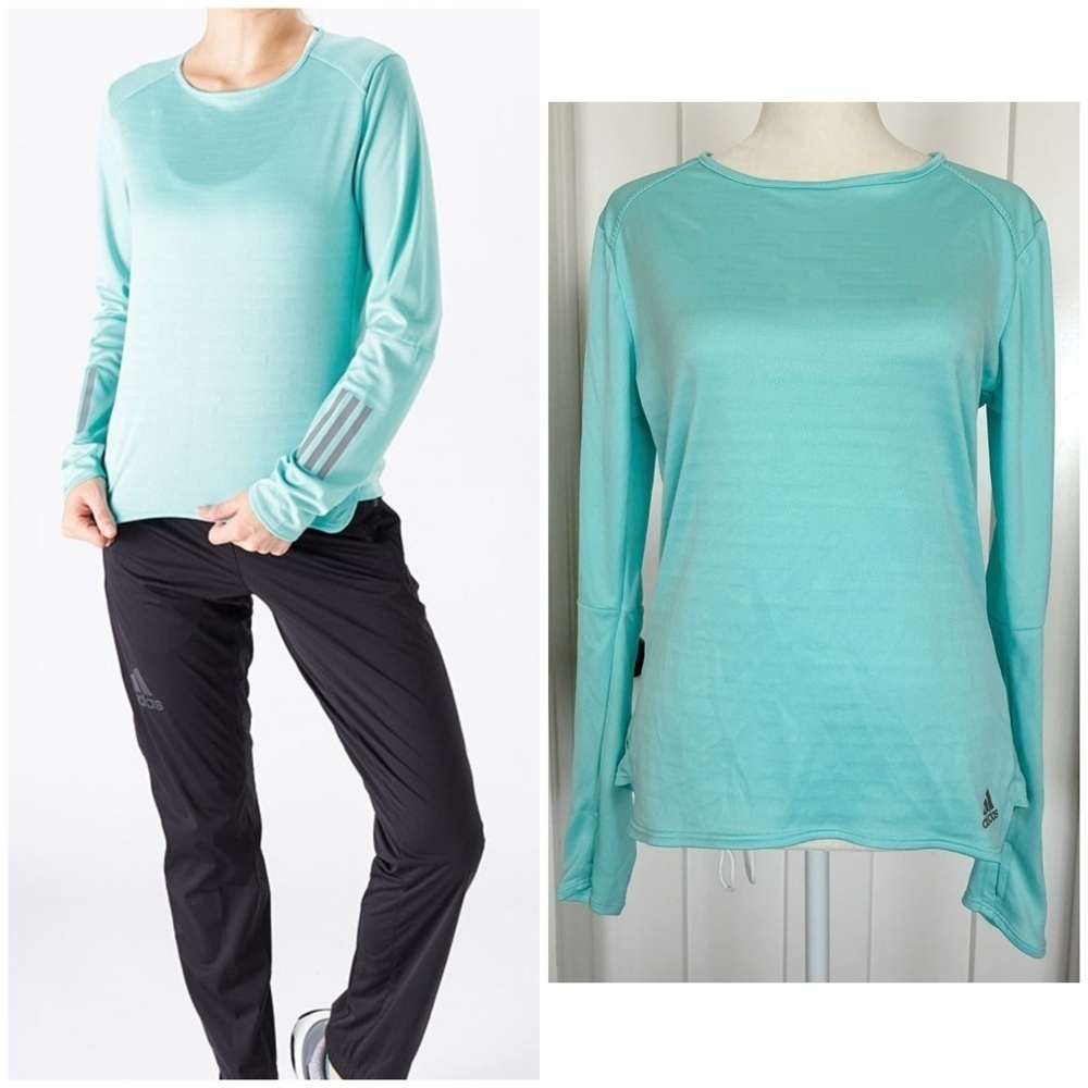 Adidas Climachill Long Sleeve Performance Top – Aqua / Small